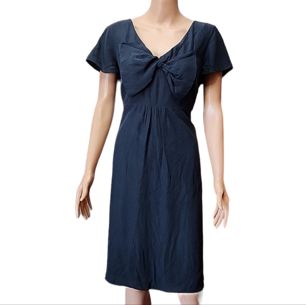 BODEN Women's Silk Bella Dress US Size 10R Oxford Blue
